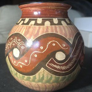 Red Clay Costa Rican Chorotega Pottery Earth Tones Artist Signed GREAT DAD GIFT